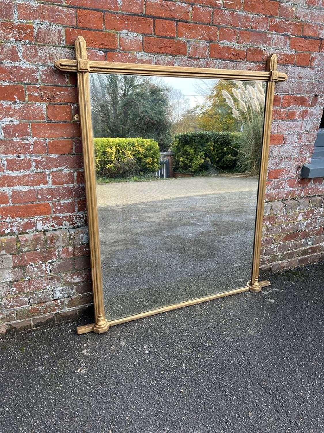 A Superb large Antique English 19th C Overmantle Mirror.