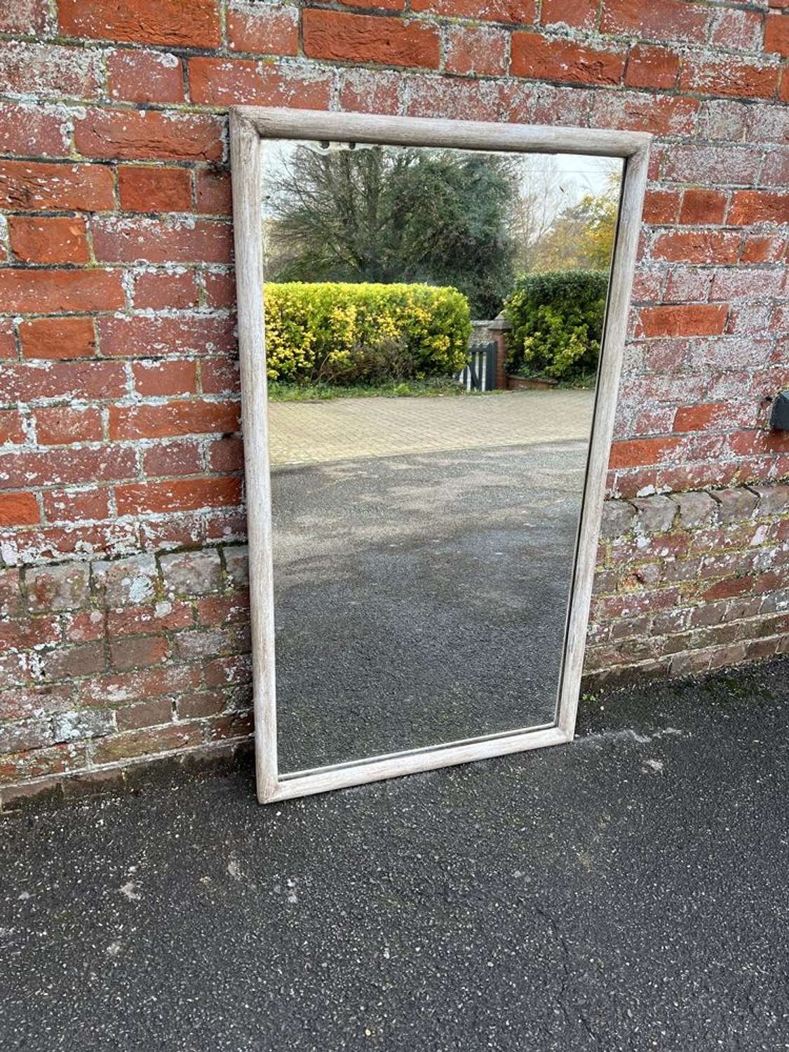 A Fabulous good size Antique French 19th C painted Bistro Mirror.