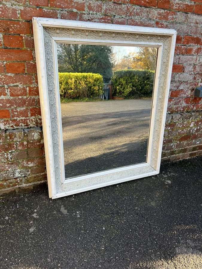 A Delighttful large Antique French 19th C original painted Mirror.