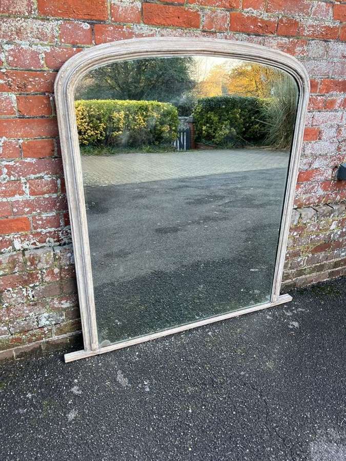 A Fabulous large Antique English 19thC painted plain Overmantle Mirror