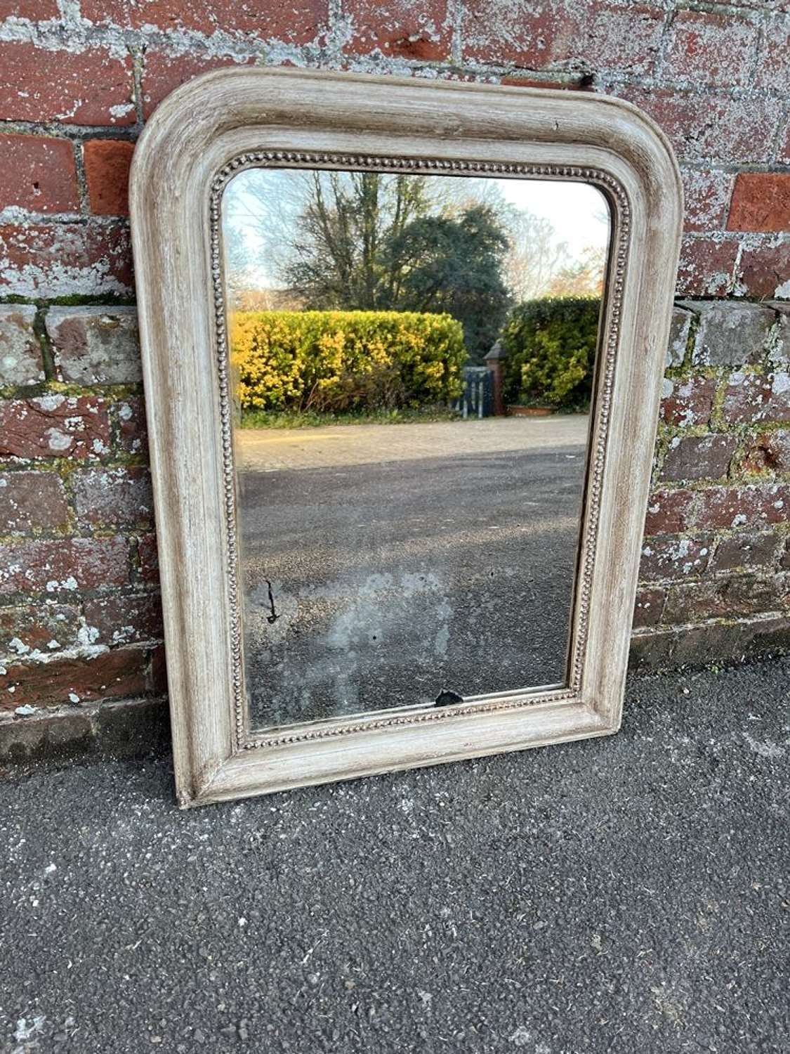 A Useful size Antique French 19th C carved wood Louis Phillipe Mirror