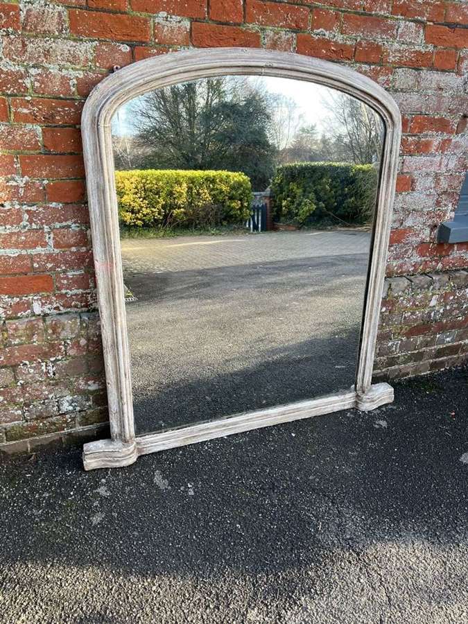 A Superb large Antique English 19th C  arched Overmantle Mirror.