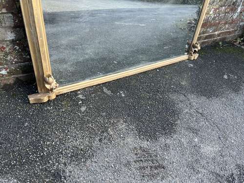 An Exceptional large Antique English 19th C Gilt Overmantle Mirror.
