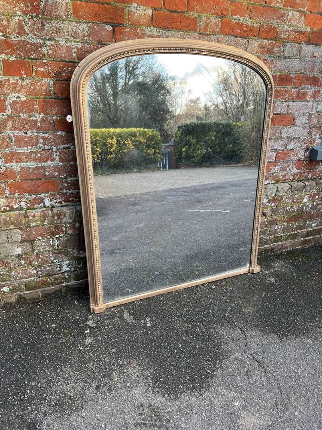 A Delightful large Antique English 19th C Gilt Overmantle Mirror.