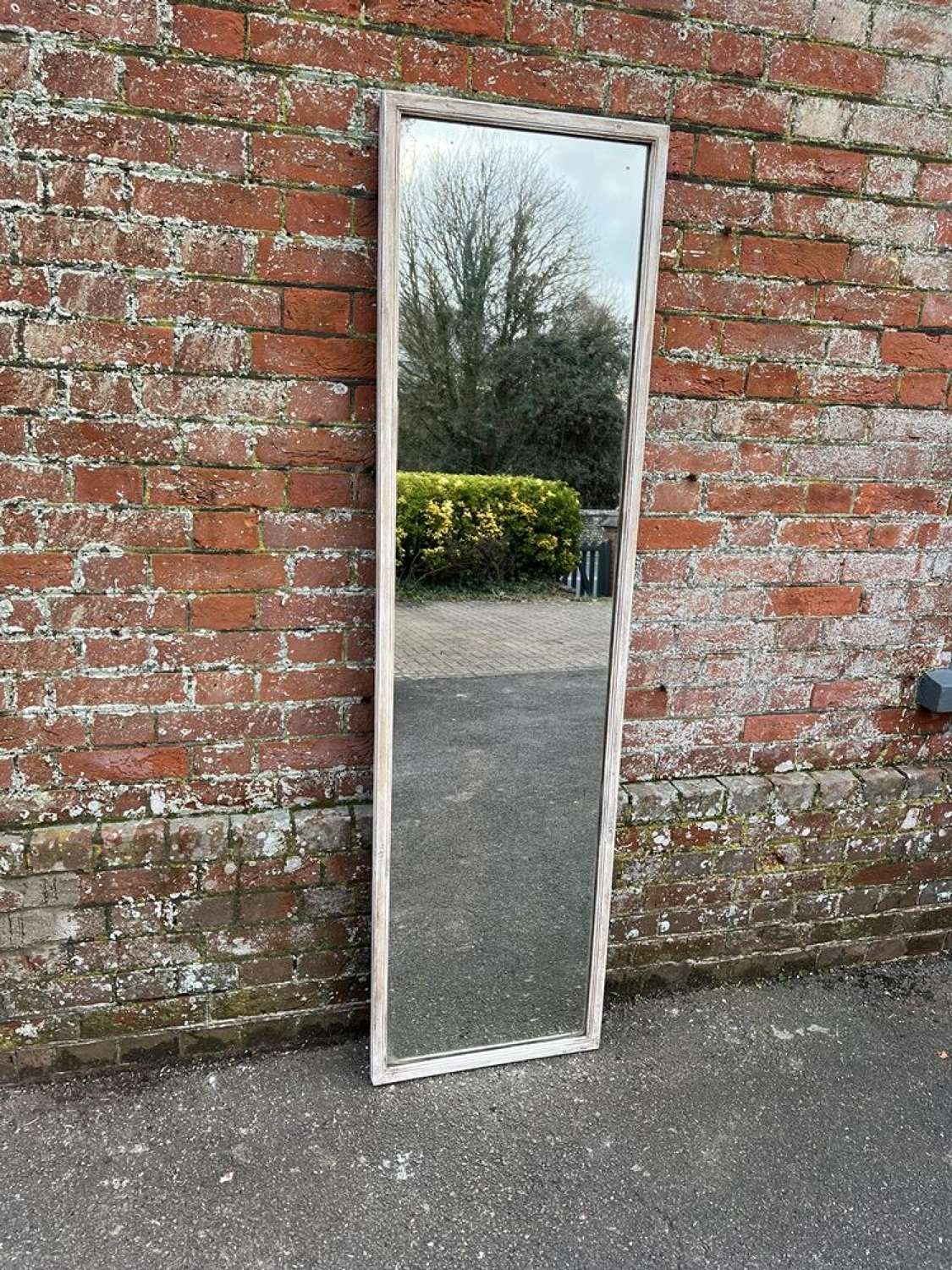 A Superb highly useful  Antique French 19th C painted Bistro Mirror.