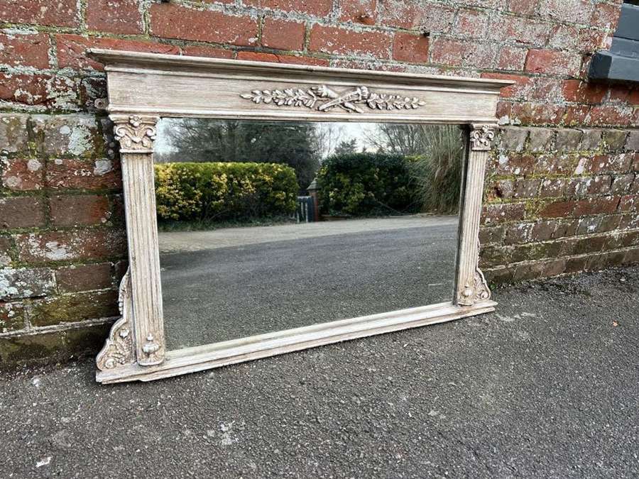 A Fabulous good size Antique English 19th C painted column Mirror.