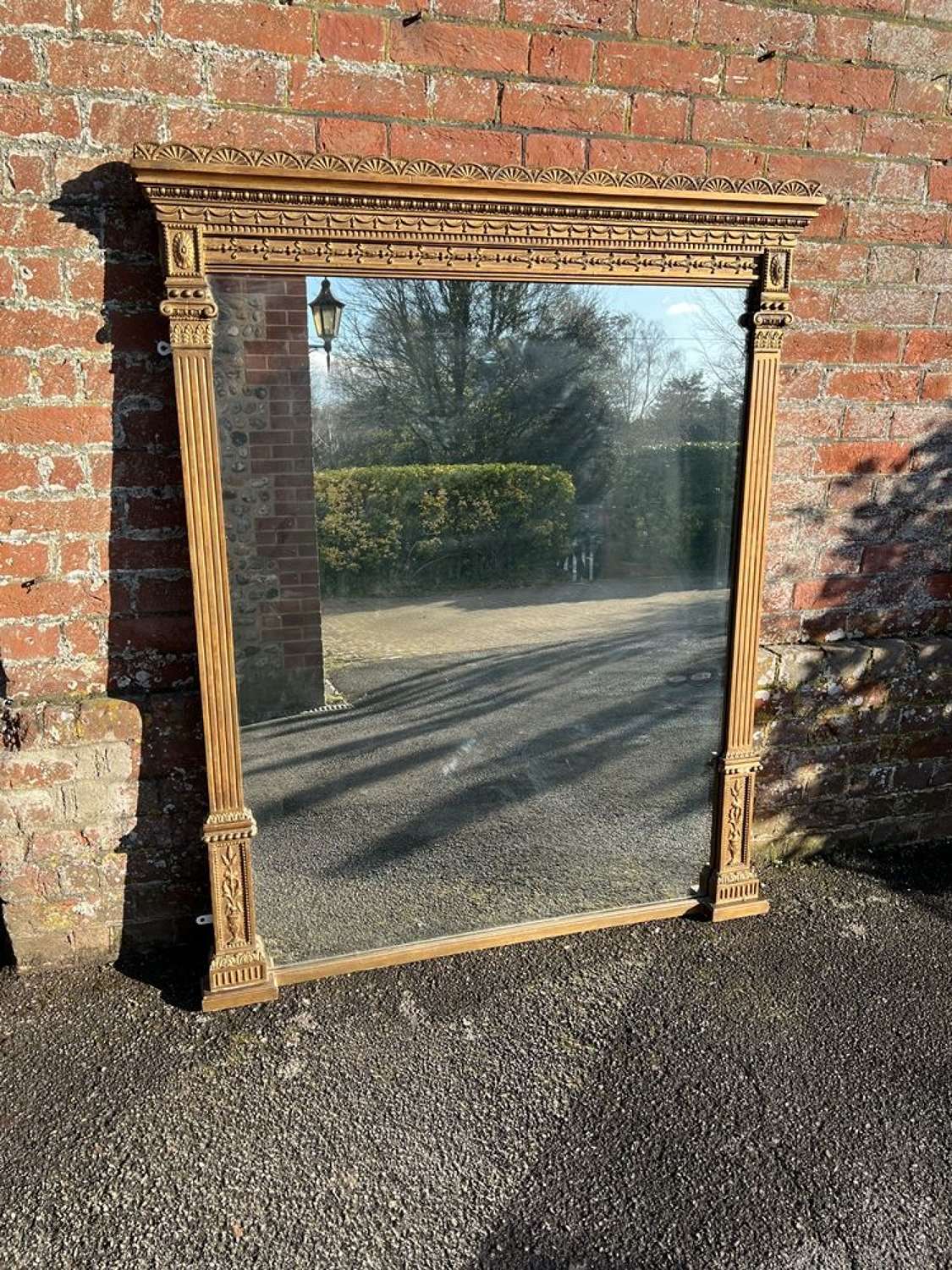 A Superb large Antique English 19th C original gilt Overmantle Mirror.