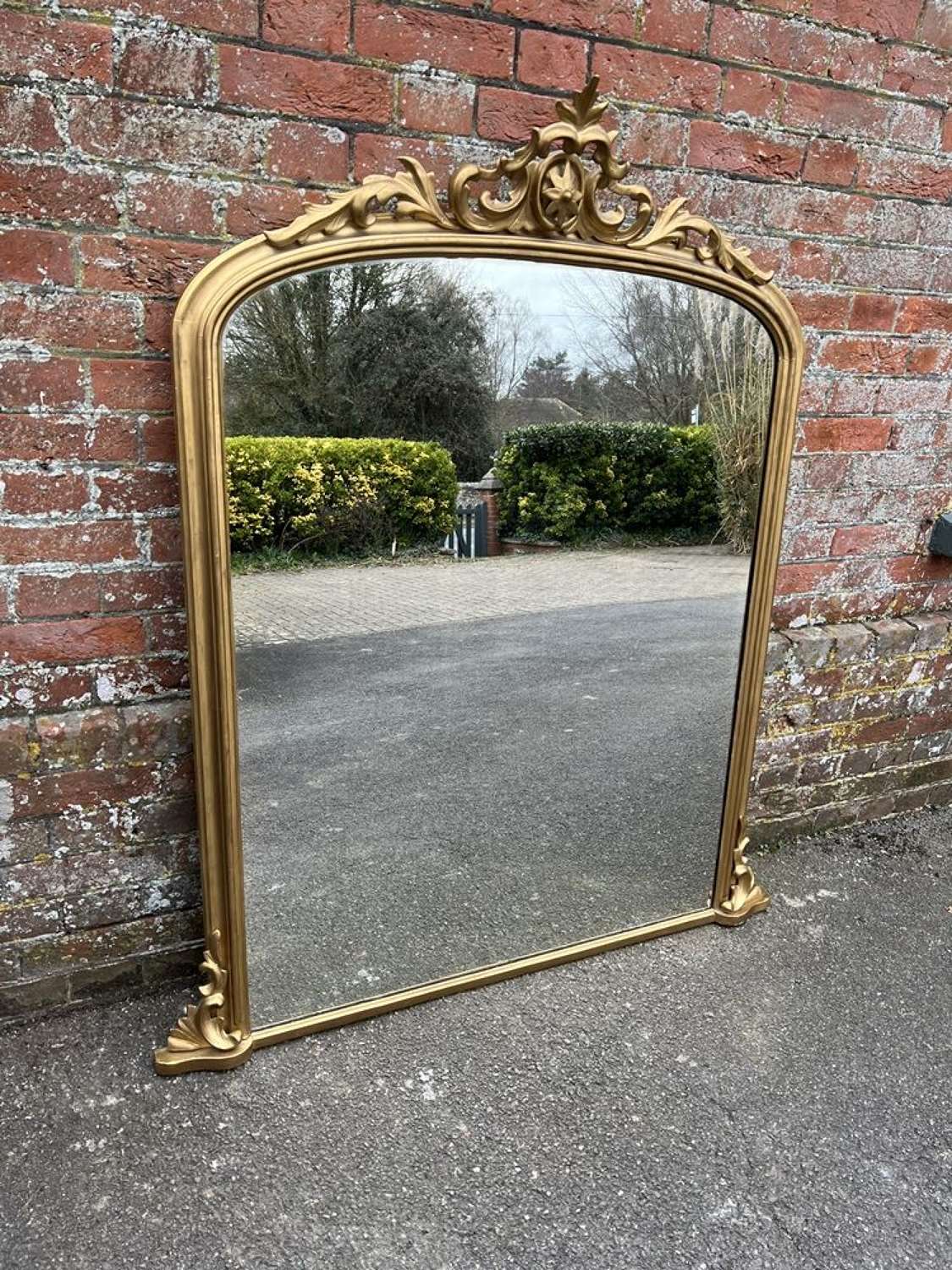 A Superb large Antique English 19th C gilt Overmantle Mirror.