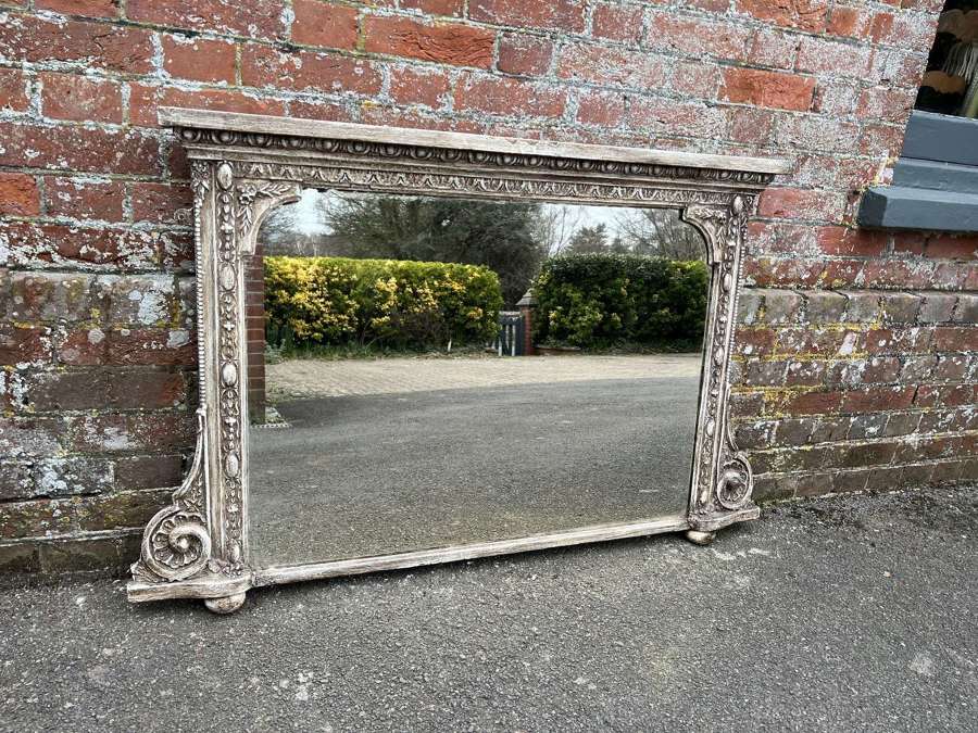 A Delightful highly useful size Antique English 19thC OvermantleMirror