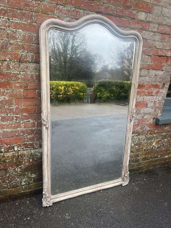 A Fabulous large Antique French 19th C shaped top painted Mirror.