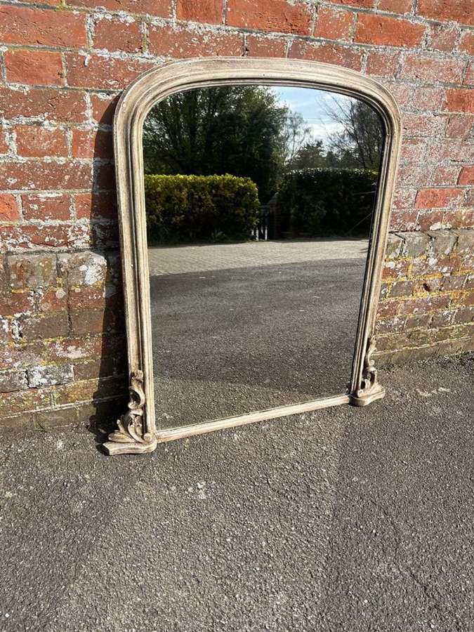 A Fabulous Antique English 19th C painted plain Overmantle Mirror.