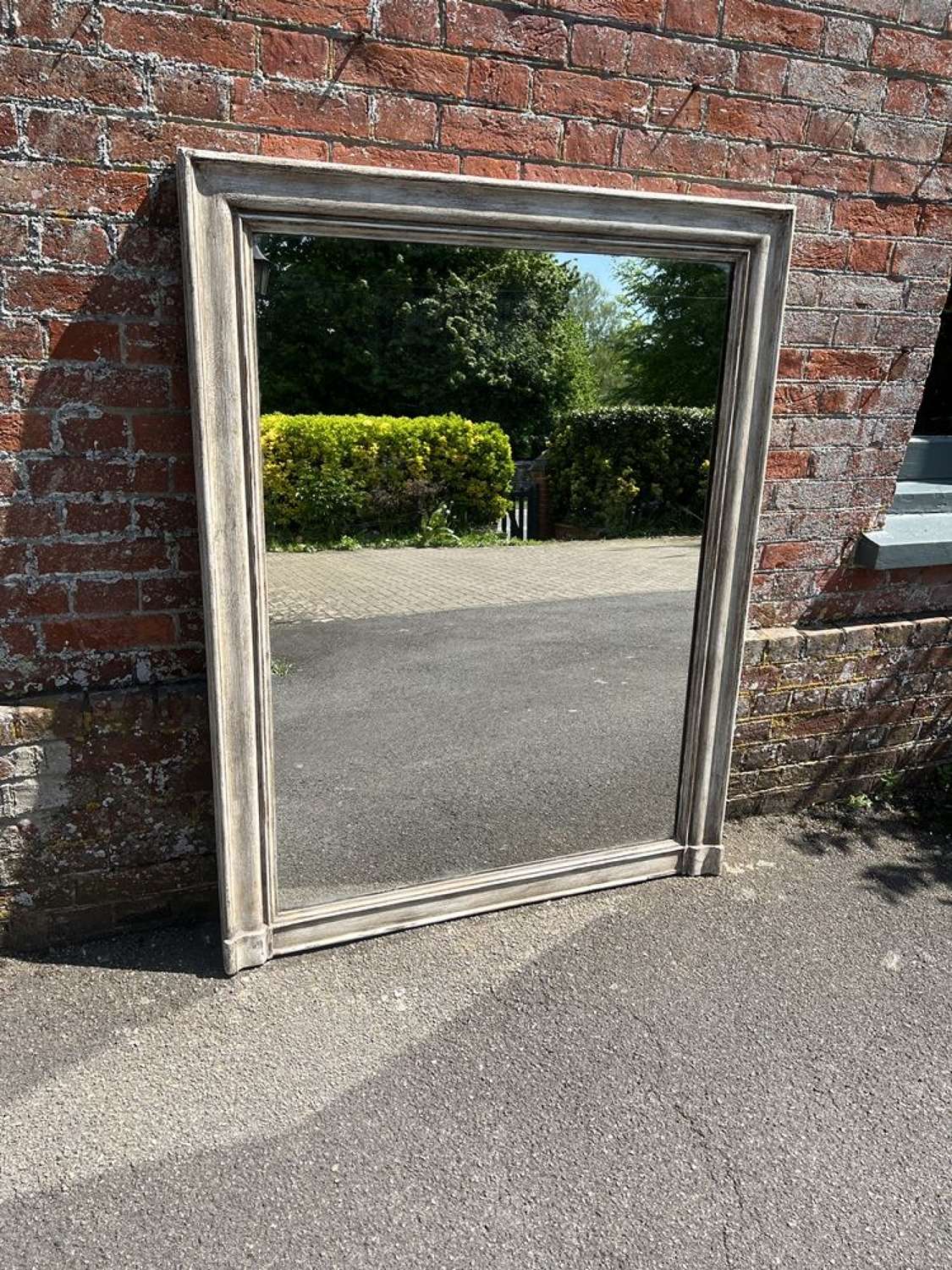 A Delightful large Antique French 19th C painted Overmantel Mirror.