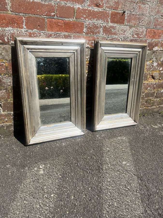 A Wonderful Pair of Antique French 19th C original silvered Mirrors.