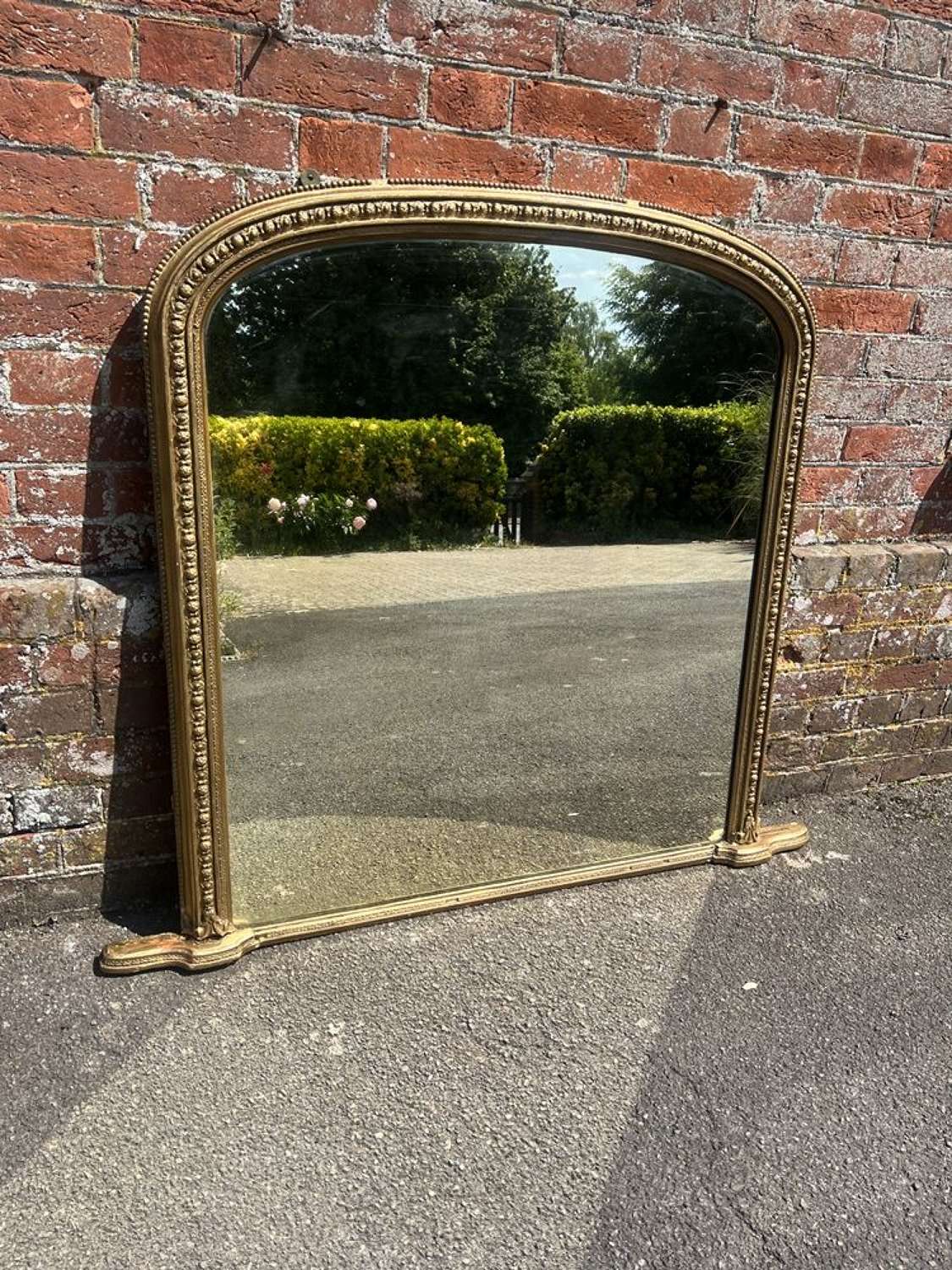 A Delightful highly useful size Antique English 19th C gilt Mirror.