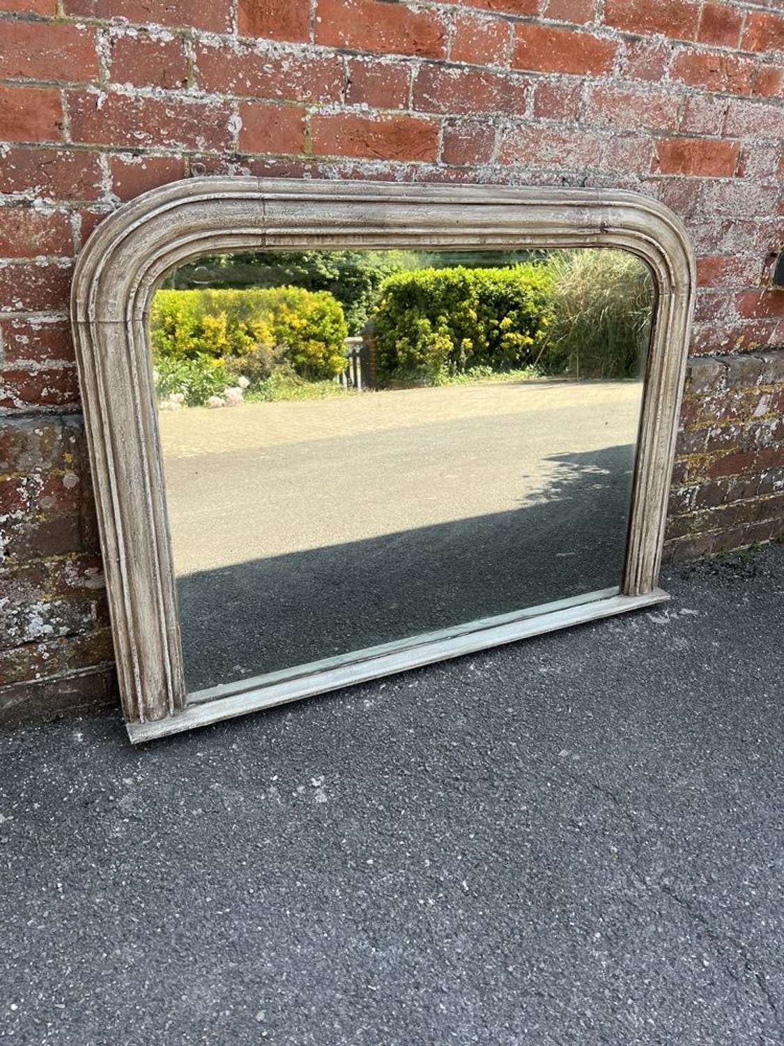 A Fabulous Good size Antique English 19th C Painted Overmantle Mirror.
