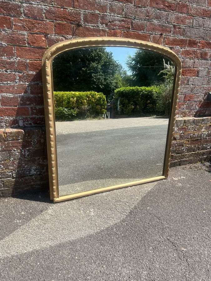 A Delightful good size Antique English 19th C gilt ribbed Mirror.