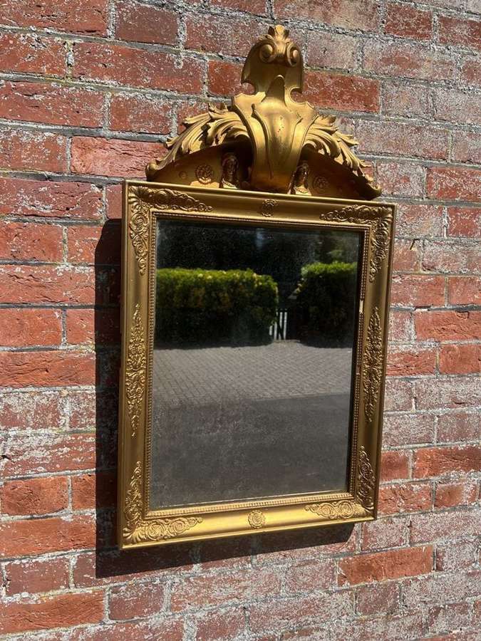 A Wonderful early Antique French 19th C gilt Empire Mirror.