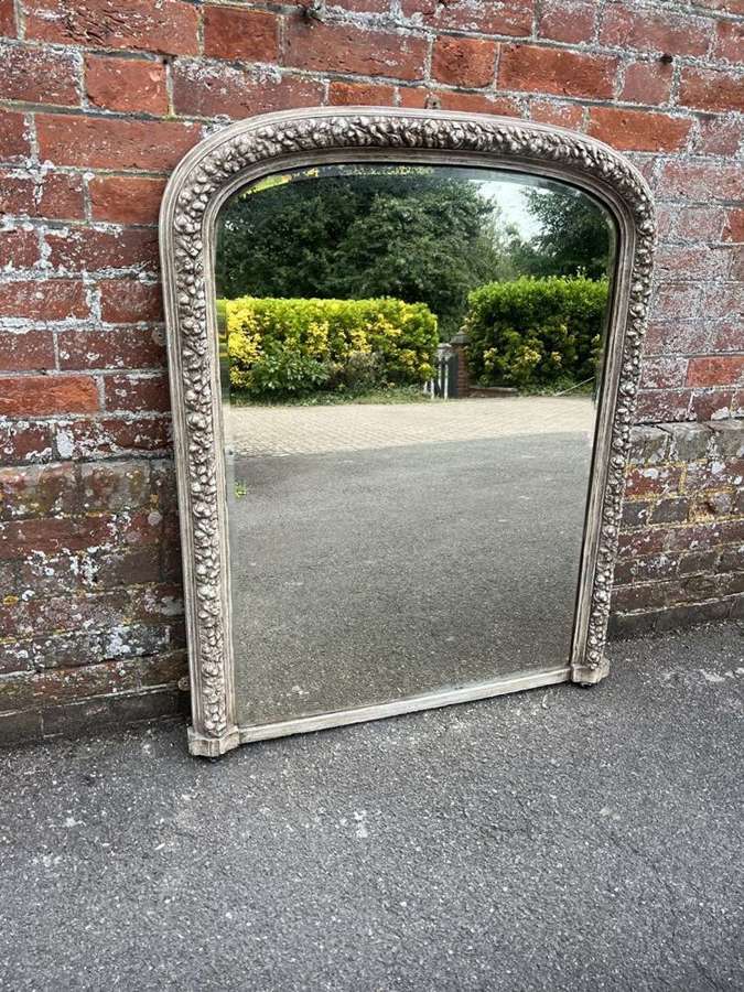 A Splendid Antique English 19th C painted Overmantle Mirror.
