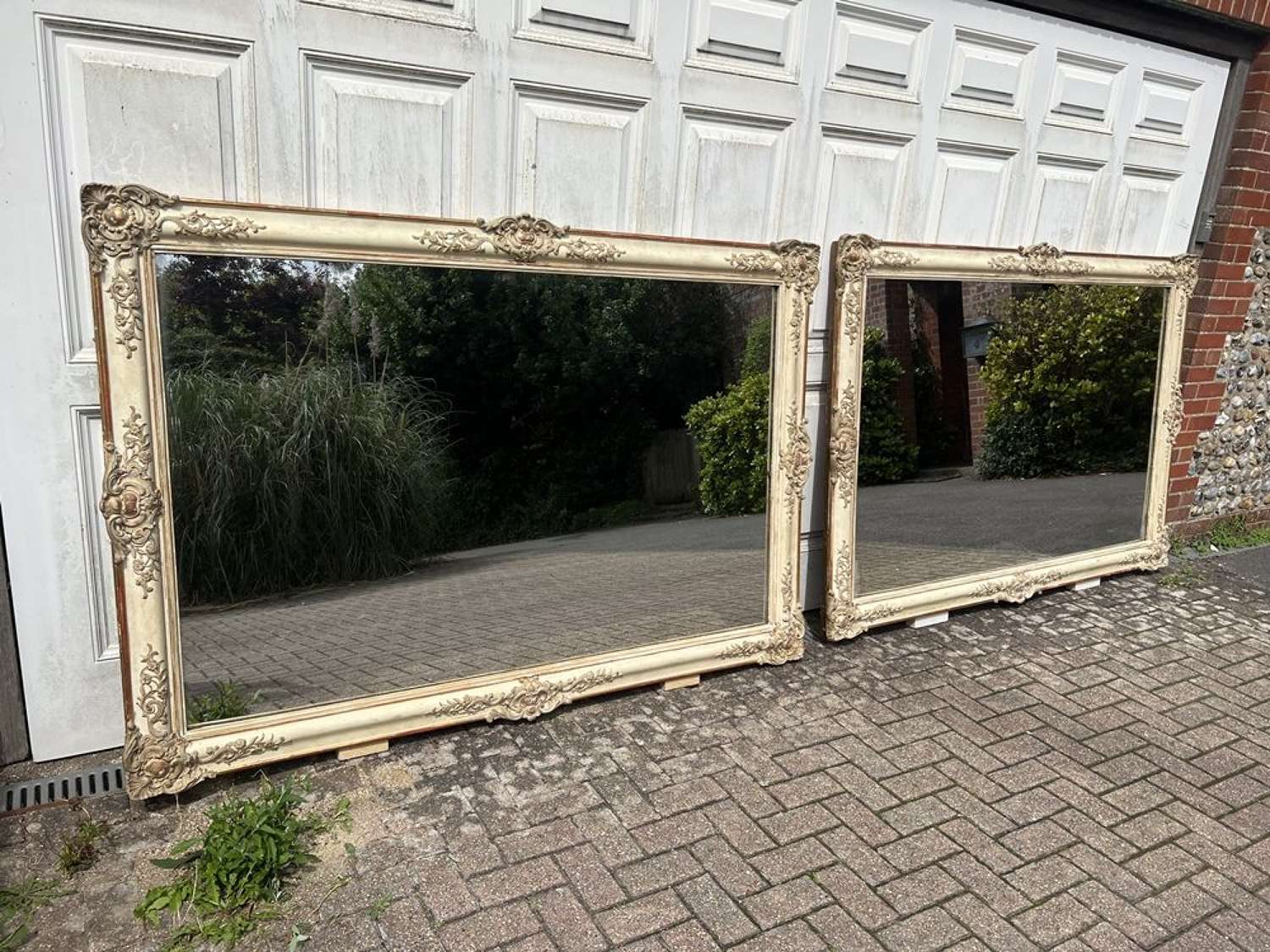 An Exceptional Pair of Antique French 19th C Louis Philippe Mirrors.