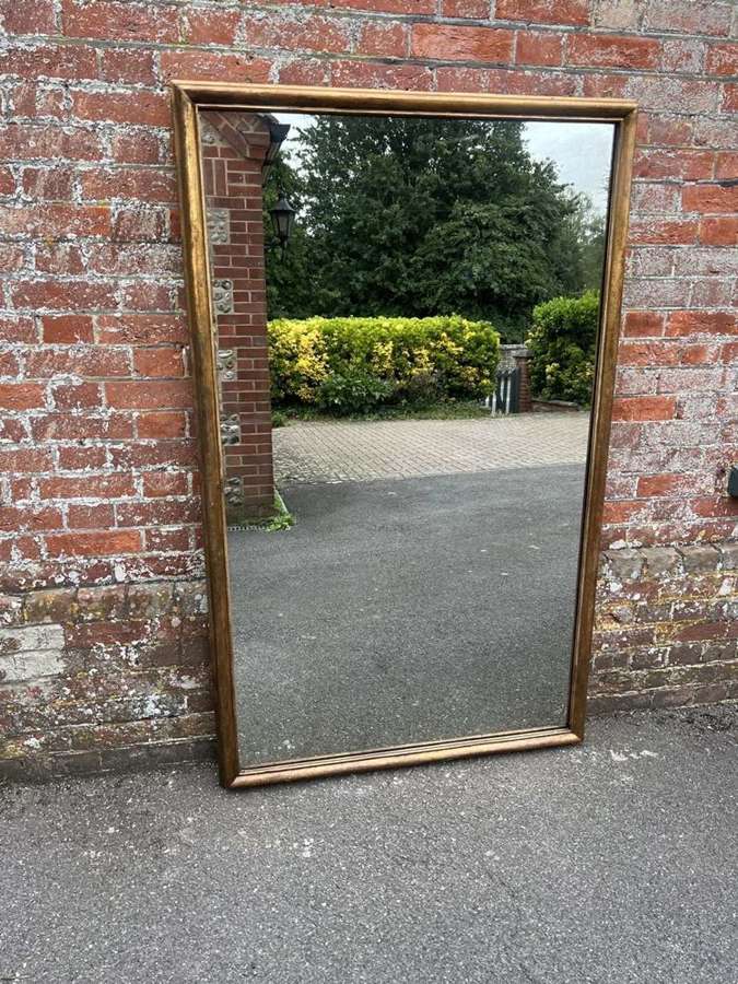 A Superb large Antique French 19th C original gilt plain Bistro Mirror