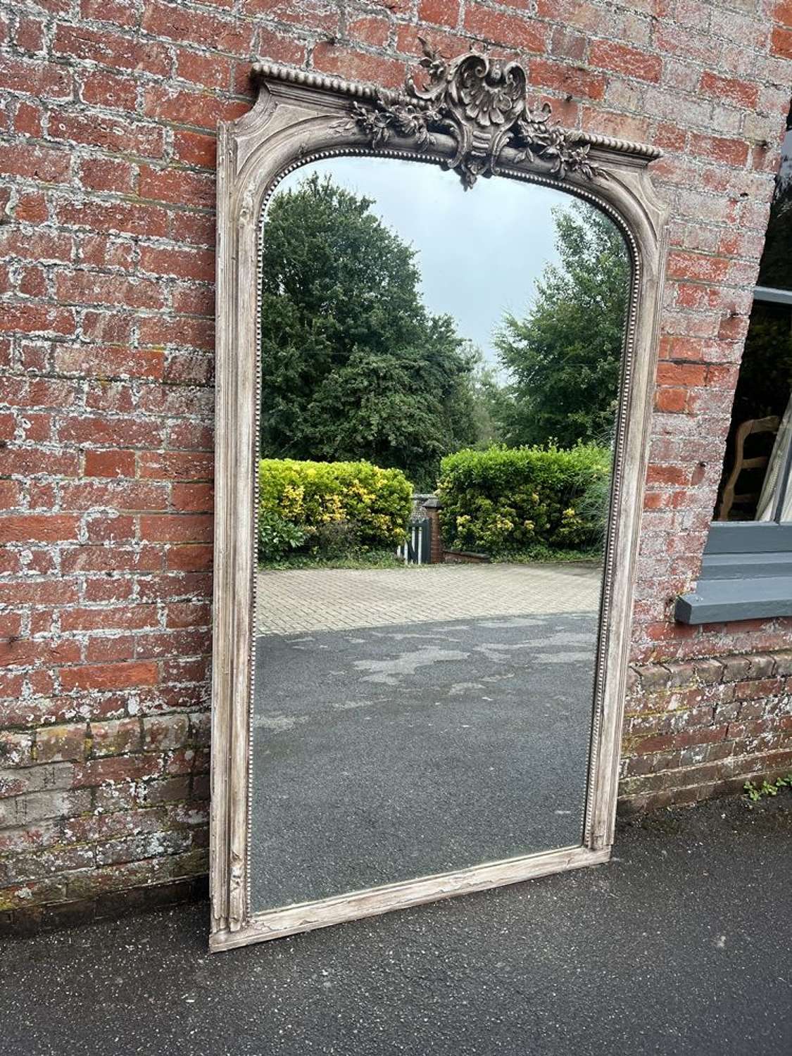 A Spectacular large Antique French 19th C painted Mirror