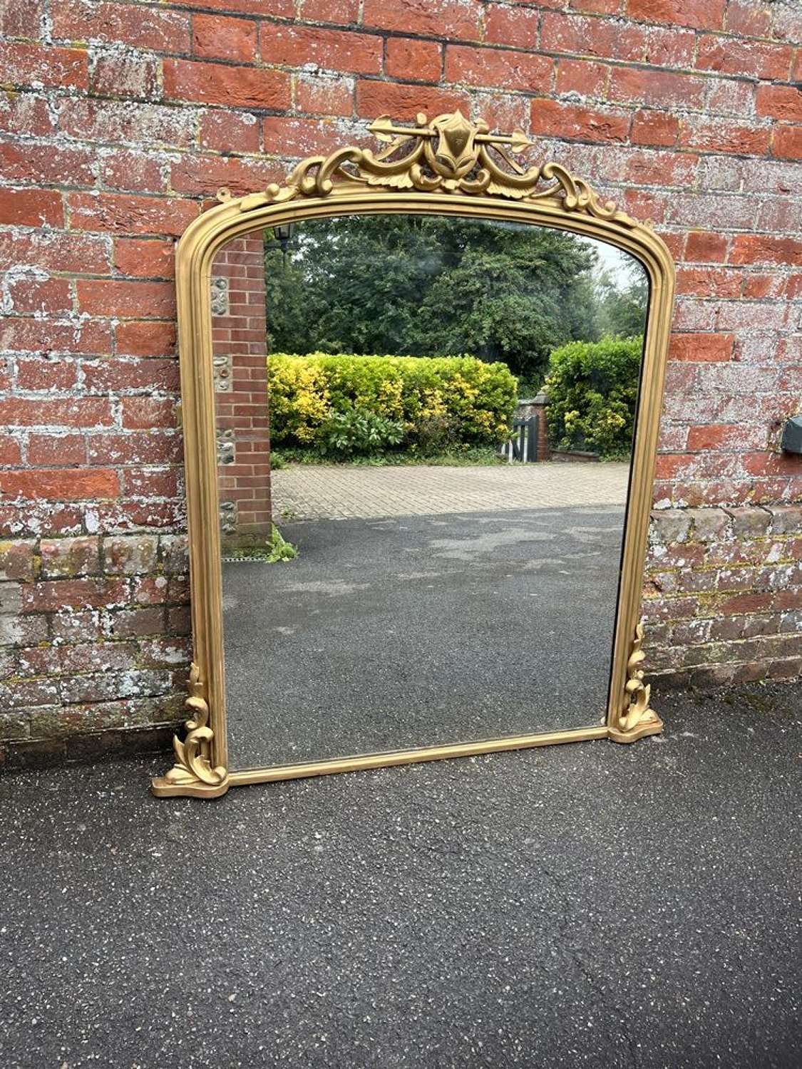 A Fabulous large Antique English 19thC original gilt Overmantle Mirror