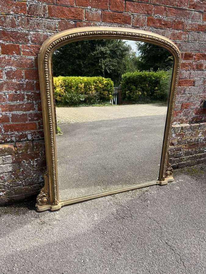 A Wonderful large Antique English 19thC gilt Overmantle Mirror