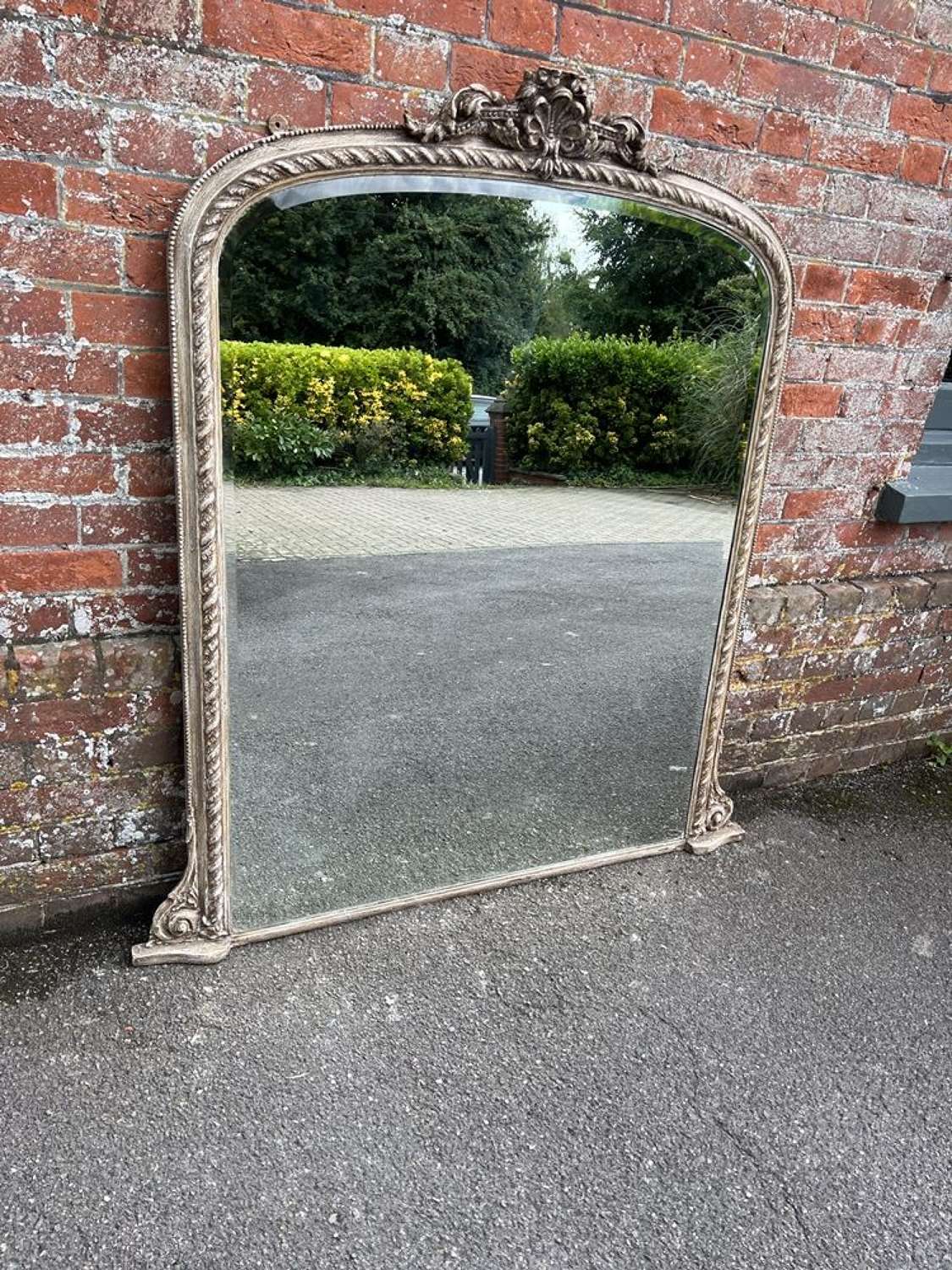 A Superb large Antique English 19th C painted rope twist framed Mirror