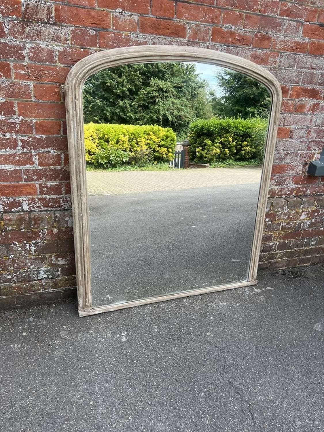 A Delightful large Antique English 19th C arched top Overmantle Mirror