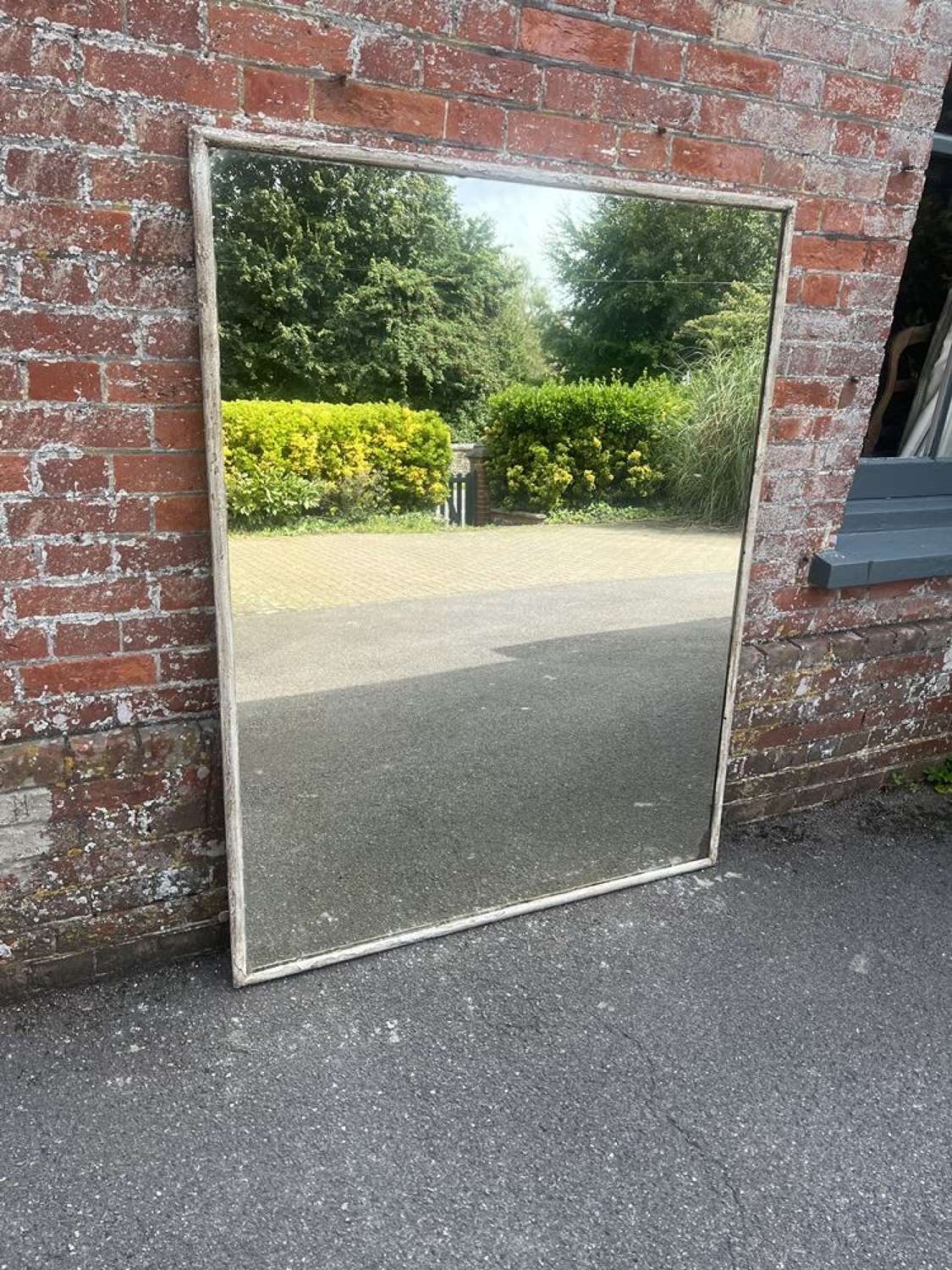 A Stunning large Antique French 19th C painted plain Bistro Mirror.