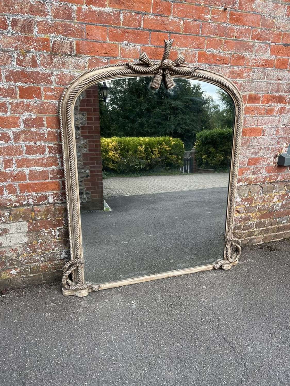 A Spectacular large Antique English 19thC arched top Overmantle Mirror