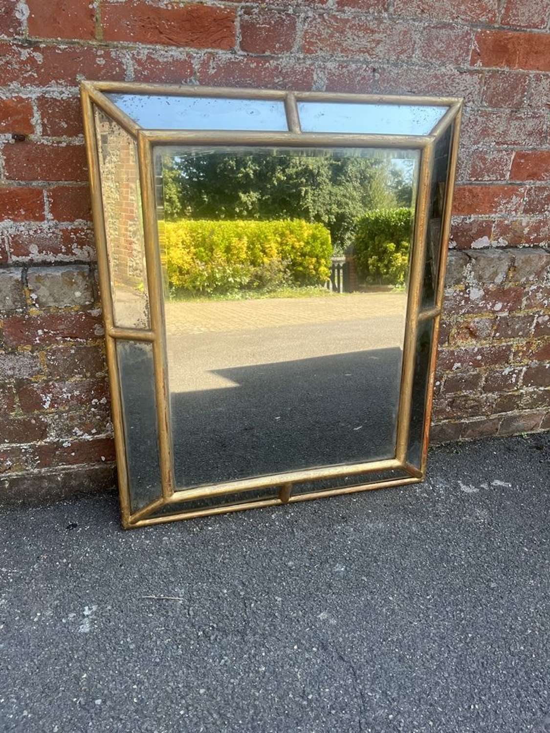A Superb highly unusual size Antique French 19th C gilt Cushion Mirror