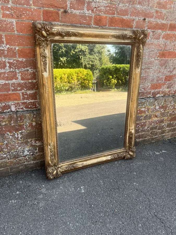A Stunning good size Antique French 19th C gilt Louis Philippe Mirror.