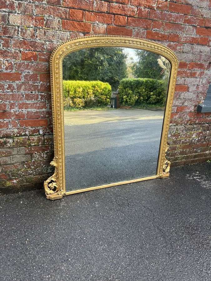 A Stunning large Antique English 19thC original gilt Overmantle Mirror