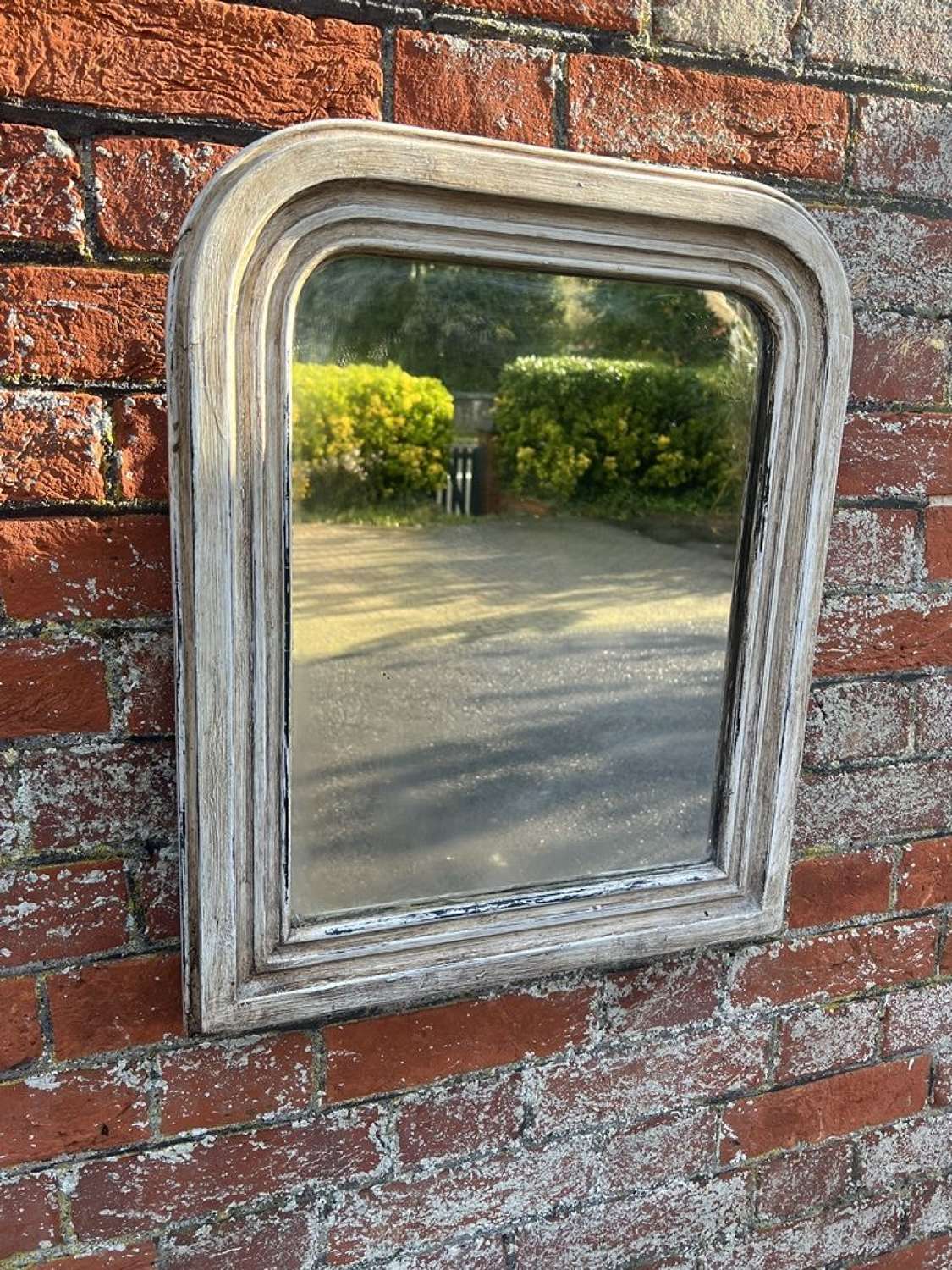 A Delightful highly useful size Antique French 19thC arched top Mirror
