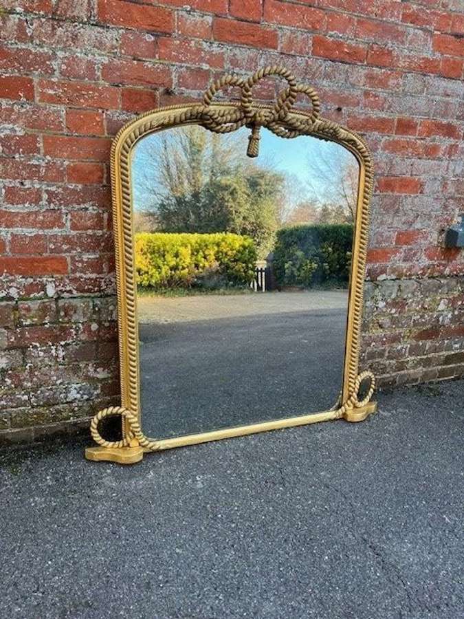 A Spectacular Antique English 19th C English Gilt Rope twist Mirror.