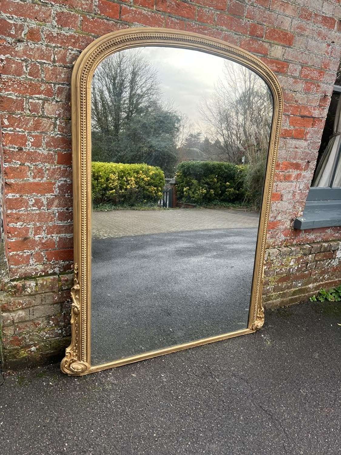 A Spectacular large Antique English 19th C Overmantle Mirror.