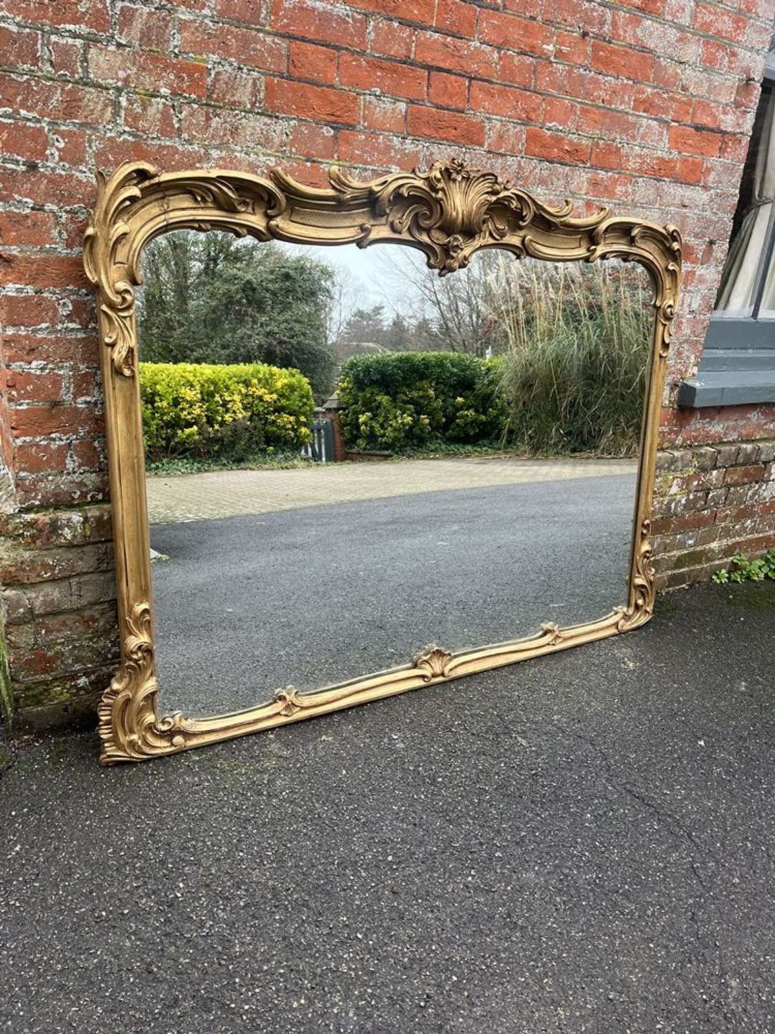 An Exceptional large Antique English 19th C ornate framed Gilt Mirror.