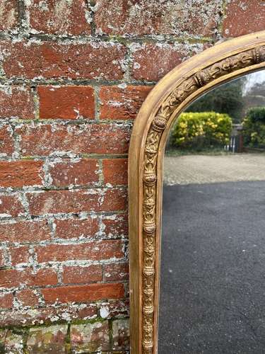 A Stunning large Antique English 19th C arched top ornate gilt Mirror.