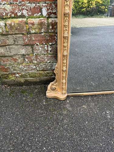 A Stunning large Antique English 19th C arched top ornate gilt Mirror.