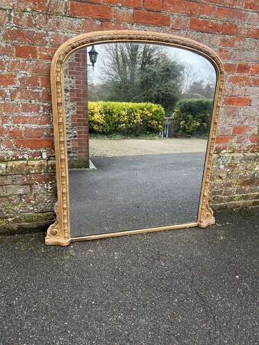 A Stunning large Antique English 19th C arched top ornate gilt Mirror.
