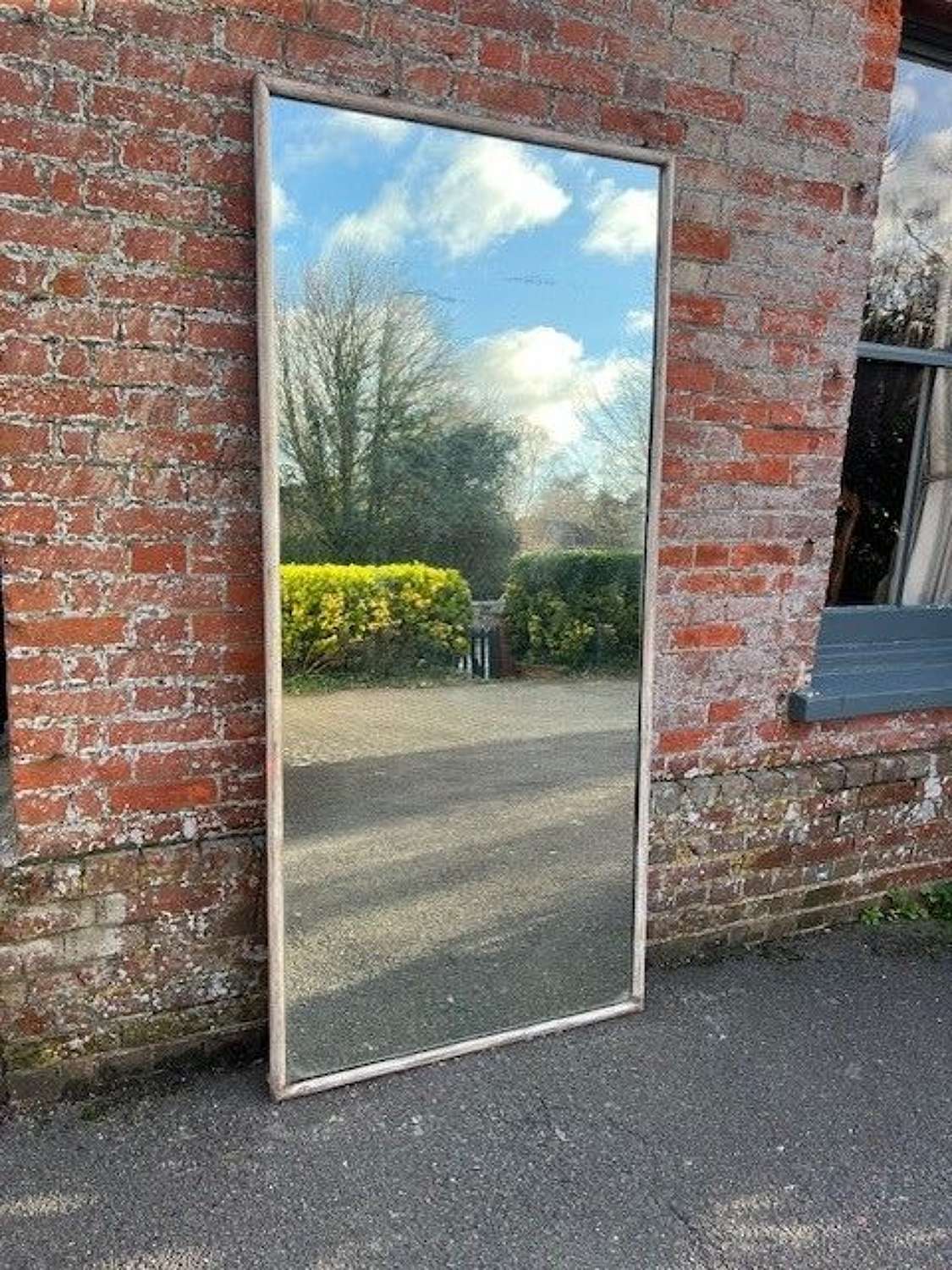A Superb large Antique French 19th C painted Plain Bistro  Mirror.