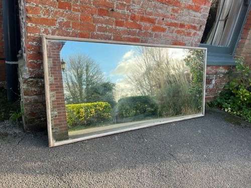 A Superb large Antique French 19th C painted Plain Bistro  Mirror.