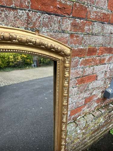 A Wonderful large Antique French 19th C shaped top gilt Mirror.