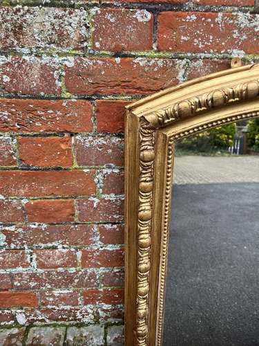 A Wonderful large Antique French 19th C shaped top gilt Mirror.