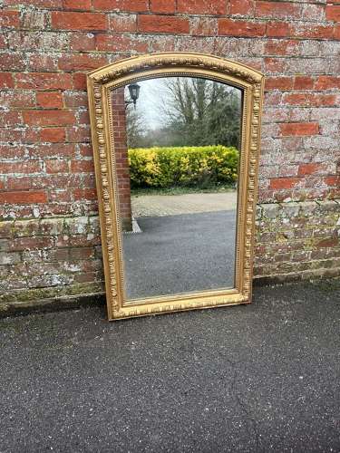 A Wonderful large Antique French 19th C shaped top gilt Mirror.