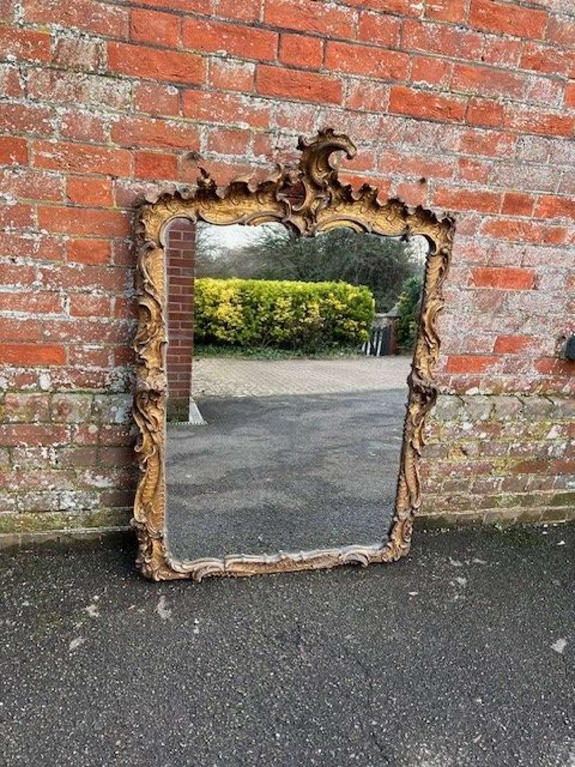 A Stunning large Antique English 19th C gilt framed Mirror.
