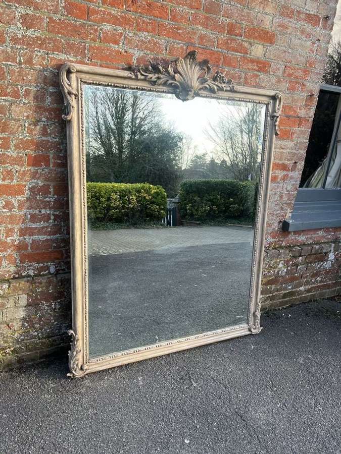 An Exceptional large Antique French 19th C painted Mirror.