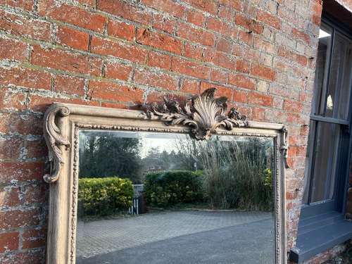 An Exceptional large Antique French 19th C painted Mirror.