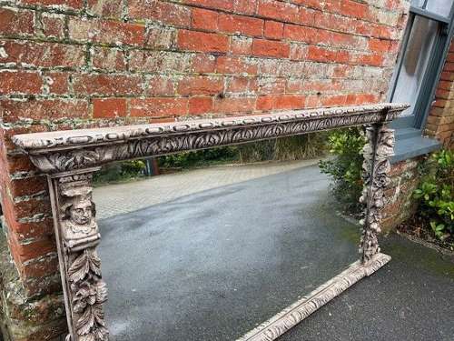 A Superb large Antique English 19th C ornate carved wood framed Mirror